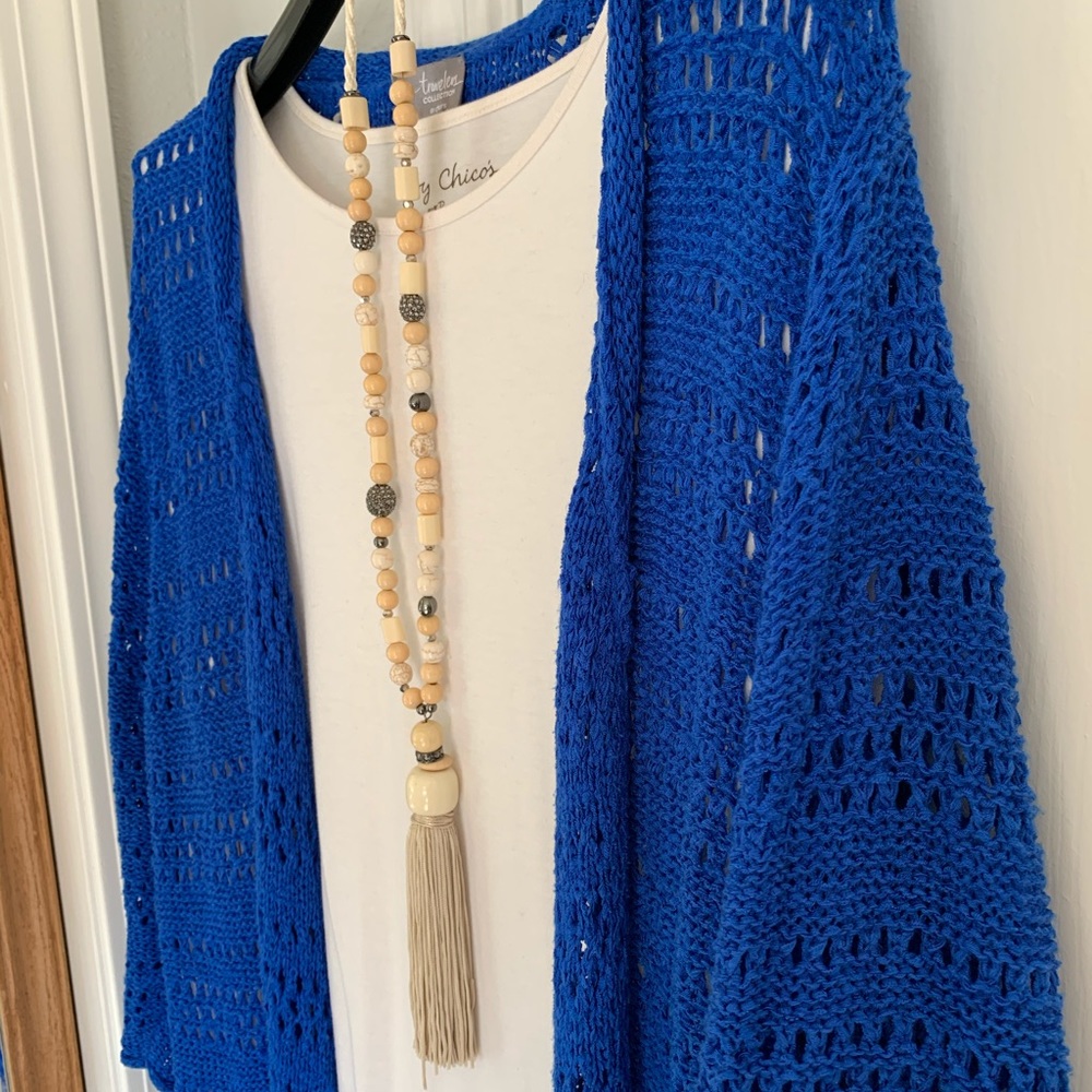 Chico’s Travelers knitted tunic jacket